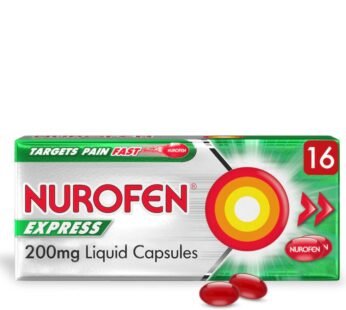 Nurofen Express Pain Relief 200mg Liquid Capsules – Ibuprofen 16s